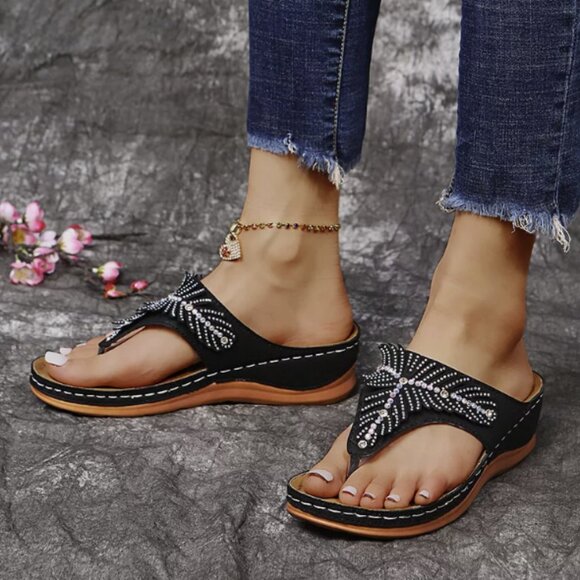 NWOT Women's Beaded Sandals choose Black or Tan both are size 9 - Picture 11 of 12